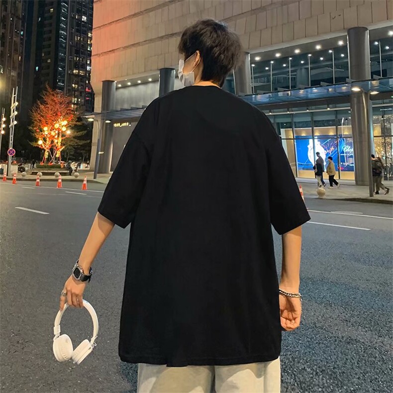 烫钻短袖T恤男夏季潮牌宽松半袖ins港风潮流帅气休闲上衣tx351-25图片