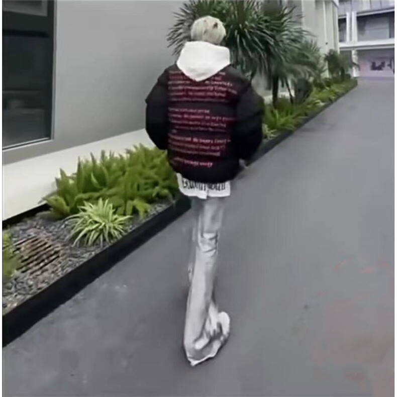 美式eodup高街hiphop重工艺水洗涂鸦微毛边喇牛仔裤货号K2409P65,男装牛仔裤,电商A063