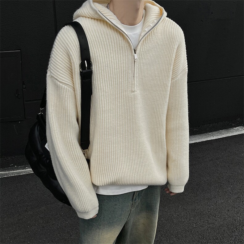 517A-8-M624-P85现货重磅高品质毛衣拉链连帽韩版针织衫黑墙,男装针织衫/毛衣,星座517A-8（原B282）