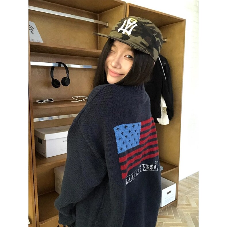 吵吵家黄色圆领加厚套头毛衣女2025秋冬慵懒宽松休闲气质长袖上衣，男装针织衫/毛衣，星座506A