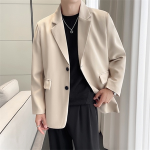 秋季休闲小西服男装外套西服男XF001-P75 控128黑色尺码到4XL图片