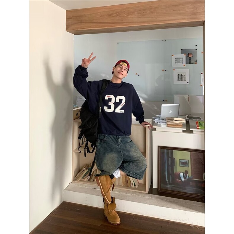 时尚文艺新款流行潮流百搭ins美式潮牌长袖卫衣气质简约慵懒日系,男装卫衣,星座506A
