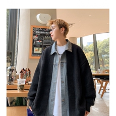 MM183-P90新款潮牌设计感针织假两件拼接开衫毛衣外套，女装针织衫/毛衣，星座617A-2