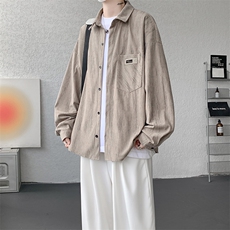 衬衫男秋季新款港风宽松灯芯绒扎染长袖衬衣CS3097-P42，男装衬衫，星座214-3