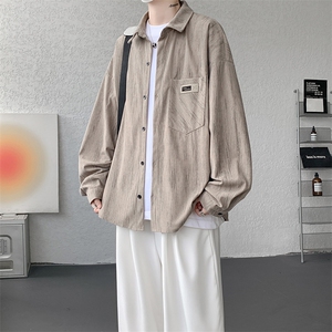 衬衫男秋季新款港风宽松灯芯绒扎染长袖衬衣CS3097-P42,男装衬衫,星座214-3