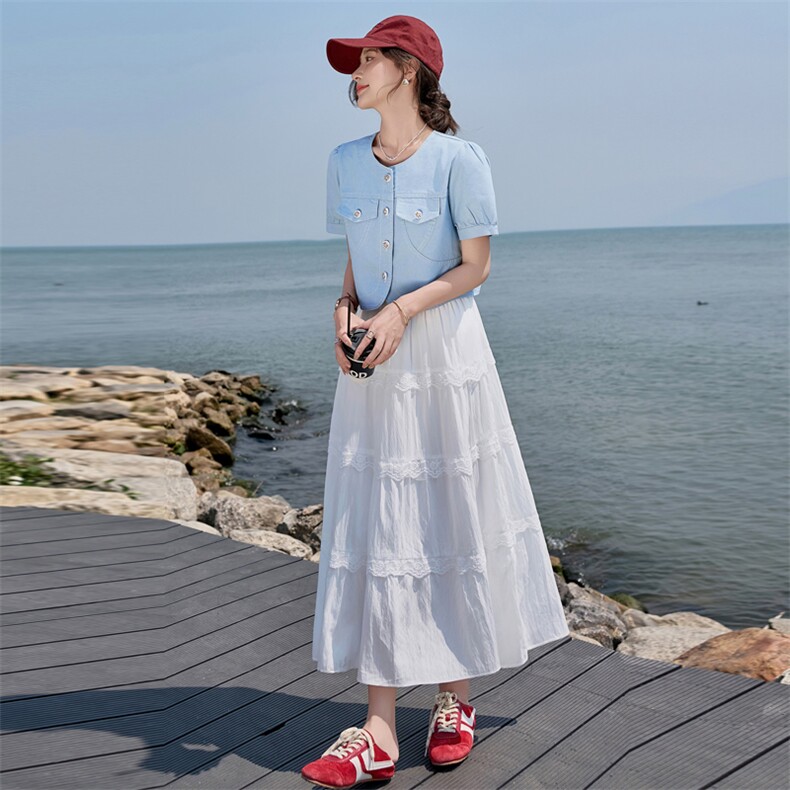 2025夏新品现货度假风连衣裙两件套2C256-9501-P145-K208,女装连衣裙,2C256