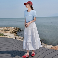 2025夏新品现货度假风连衣裙两件套2C256-9501-P145-K208，女装连衣裙，2C256