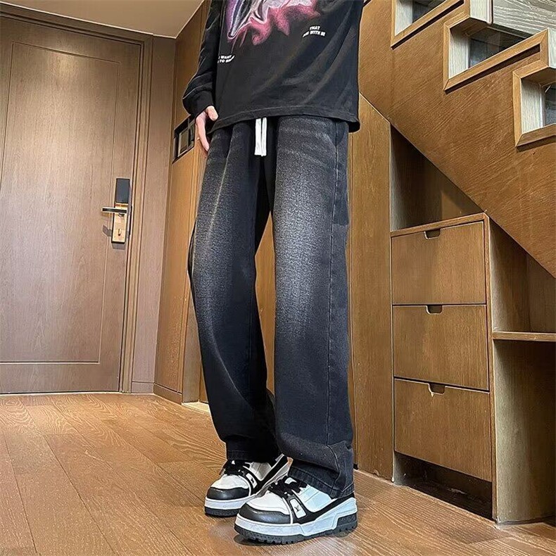 牛仔裤男春秋夏季2025新款潮牌美式高街裤子男款工装直筒休闲长裤,男装牛仔裤,星座310B-1