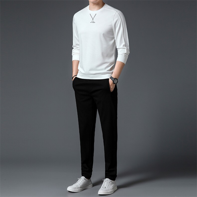 S3087-2钱塘2020-2中青年男士春秋新款时尚休闲简约卫衣套装P127，男装休闲套装，钱塘207-2