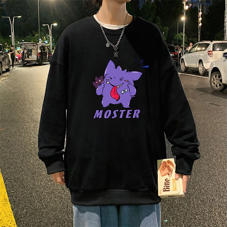 S6087-P28加绒款-P33秋季圆领卫衣男大码韩版宽松长袖外套,男装卫衣,电商A040