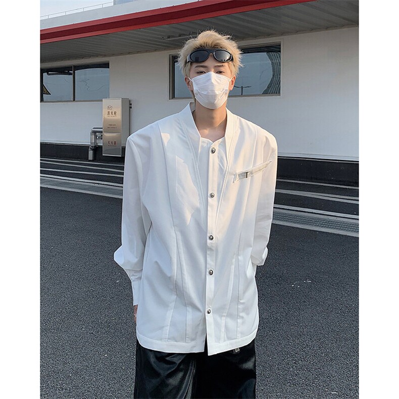 25春夏男士设计加厚感解构白衬衫CS57-P78图片