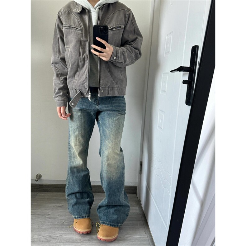 底特律夹克男初秋季新款美式高街复古短款哈灵顿棒球服立领外套潮,男装夹克,星座1007（原301D）