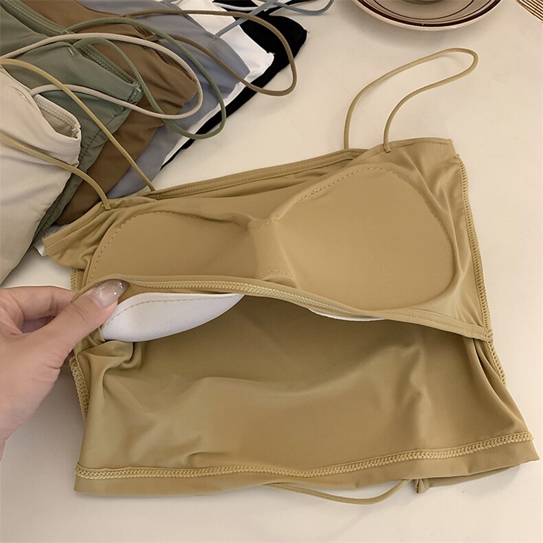 夏季冰丝内搭吊带背心女修身美背抹胸外穿裹胸,女装背心吊带,梦白服饰厂