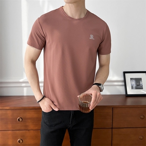 B353 B404 P28 L-4XL 夏季2025新款男士冰丝凉感速干短袖T恤 灰图片
