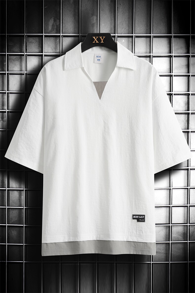 冰氧仿棉短袖网格挂拍体恤休闲百搭纯色POLO衫男上衣TC3143-P35,男装Polo衫,星座717
