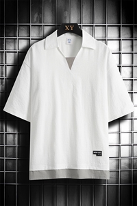 冰氧仿棉短袖网格挂拍体恤休闲百搭纯色POLO衫男上衣TC3143-P35图片