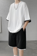 套装男夏季新款港风宽松短袖短裤整套运动装TZ8155-P52，男装休闲套装，星座214-3