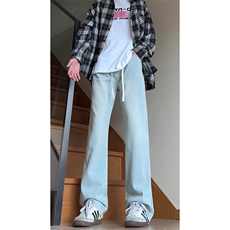 大货~美式高街vibe修身微喇抽绳松紧腰牛仔裤男K551-特P42控68，男装牛仔裤，星座1004-3