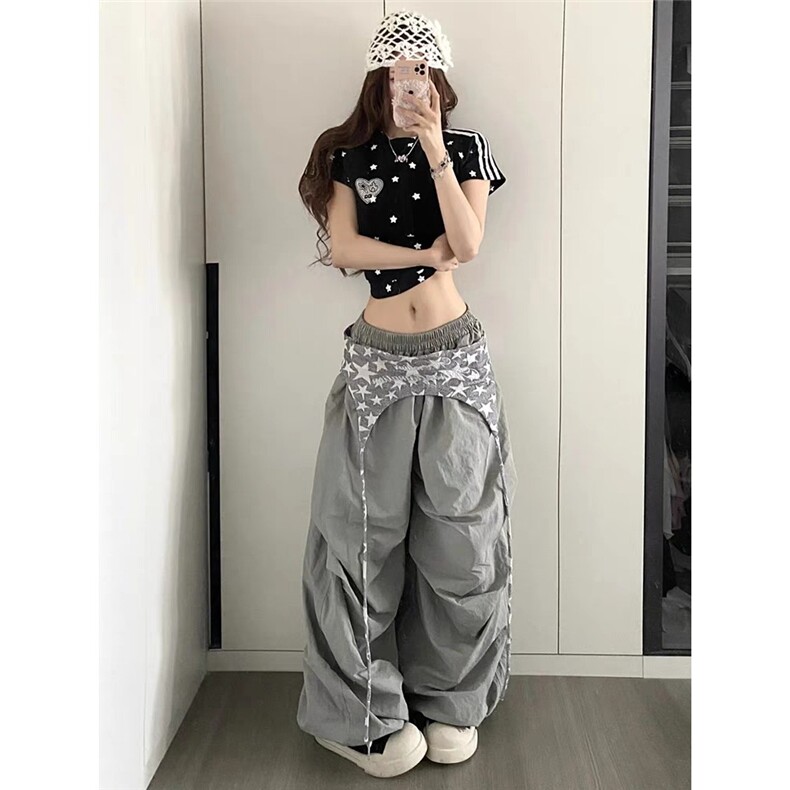 【现货】D5318-特批53美式街头屁帘飘带设计多色打褶堆积感裤子潮,男装休闲裤,星座603-2