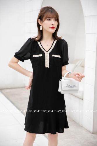 小香风连衣裙，女装连衣裙，莲佳妮