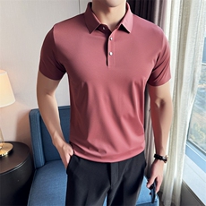 2024夏季新款冰丝无痕宽松翻领POLO衫男57713-p50，男装Polo衫，电商D303