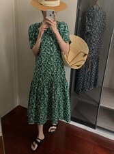 韩系碎花连衣裙，女装连衣裙，Fueeh(4F)