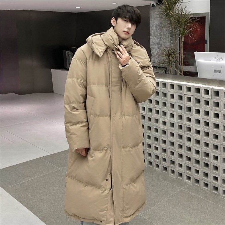 棉服男冬季新款港风宽松连帽加长款保暖外套YR926-P205图片