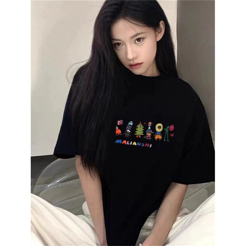 纯棉短袖t恤女2025夏季白色宽松半袖三本针双次烫印上衣TB481,男装T恤,星座1116A（原606A-3）
