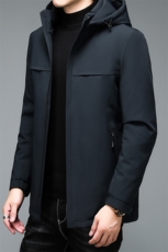 白鸭绒冬季新款休闲时尚连帽羽绒服中年男士羽绒外套HB2182-P440，男装羽绒服，电商B212（原钱塘6029）