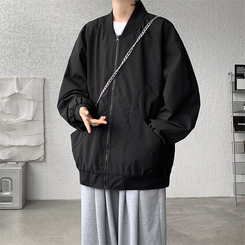 M-8XL春季棒球服外套男大码立领飞行员夹克潮牌休闲衣服JK001P65图片