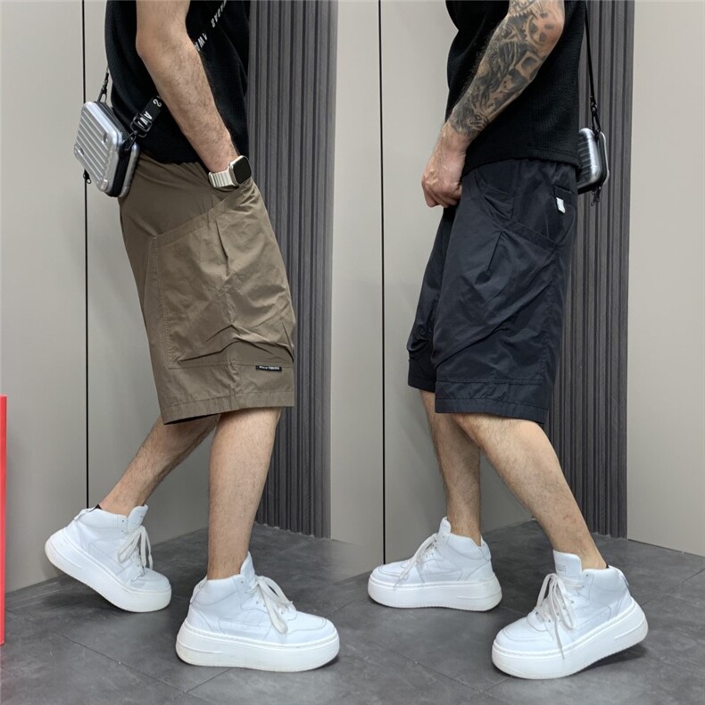2025薄款户外街头百搭休闲中裤直筒工装速干短裤男夏季宽松五分裤,男装牛仔裤,星座1210-1