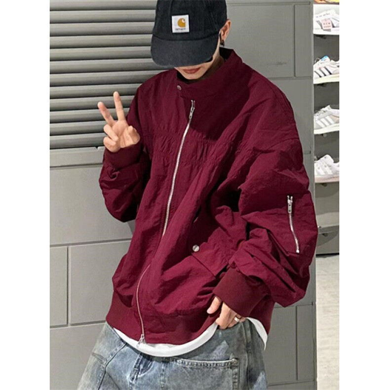 日系春秋立领夹克男女ins复古情侣宽松休闲工装外套J691,男装夹克,星座1116A（原606A-3）