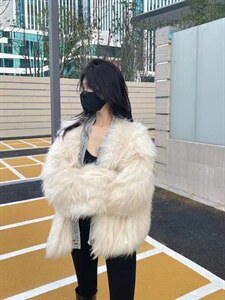 冬季新款银狐车条外套图片