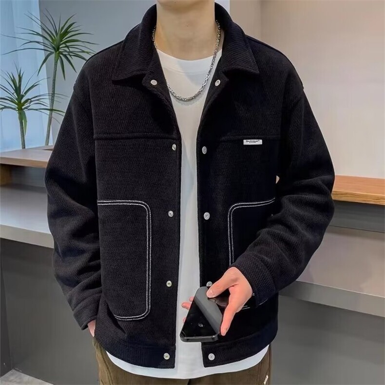 港风秋款男夹克衫大口袋宽松休闲外套JK232P57,男装夹克,星座1013-1