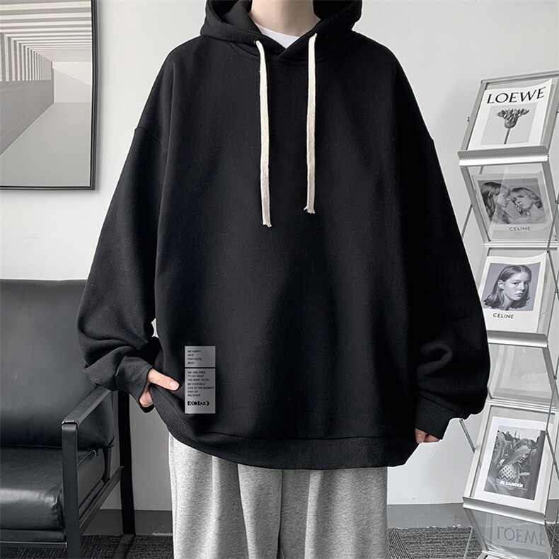 WY2045-P35纯棉连帽卫衣男大码运动帽衫宽松薄外套男,男装卫衣,电商A040