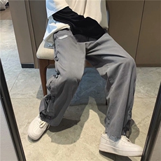 复古港风腰果花九分裤男嘻哈宽松百搭直筒休闲裤1008-1-K2350-p35，男装休闲裤，星座1008-1