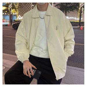 新款春秋复古杏色工装短外套街头情侣休闲夹克棒球服-Y669-p52图片