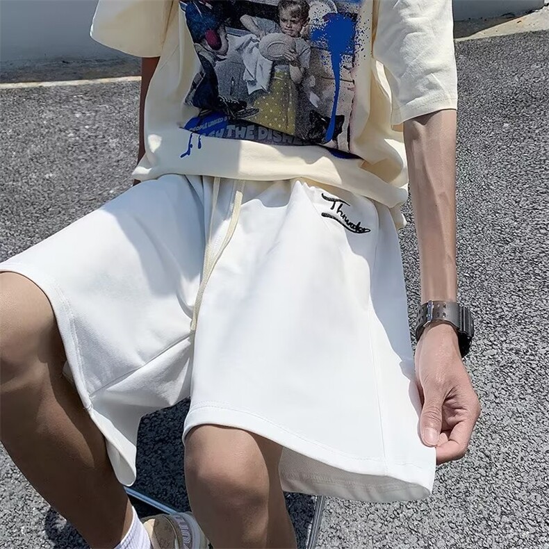 五分裤男韩版潮流字母刺绣高街帅气2023夏季新款ins短裤K4086-P39,男装休闲裤,星座412-3