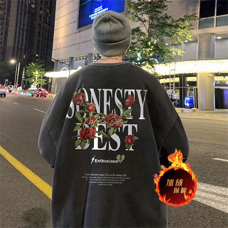 直播品质500克重磅美式做旧水洗卫衣SY1395-常规特P45加绒特P55,男装卫衣,电商A486