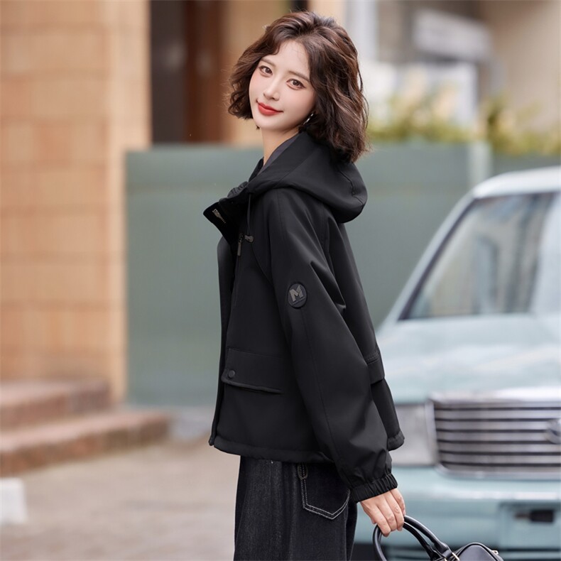 加绒加厚派克服棉服女2025冬季新款小个子宽松休闲连帽工装冲锋衣,女装派克服,慕依路