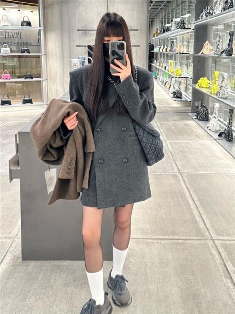 西装毛呢大衣女秋冬2025新款高级感短款外套呢子赫本风850p90k158,女装毛呢外套,浙宝318