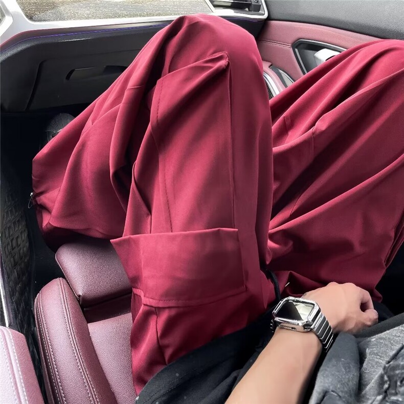 美式高街多口袋工装裤男夏季红色运动裤1001-1-K285-p39，男装工装外套，星座1001-1