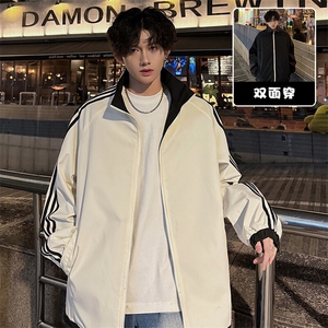 特批P55无差价春新满天星条纹两面穿夹克外套男防泼水冲锋衣J2664图片