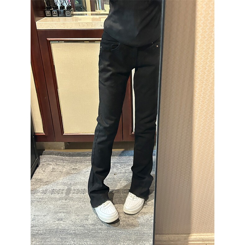【有货】KZA21LL-P48毛边弯刀牛仔裤男修身直筒微喇裤子,男装牛仔裤,星座1007（原301D）