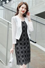 外搭配吊带裙子穿的小披肩春秋款夏季高贵旗袍开衫短款薄罩衫外套，女装蕾丝衫/雪纺衫，婵米儿