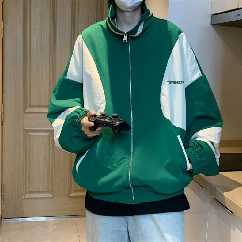 夹克男韩版潮流高街帅气拼色字母2023秋冬季新款ins外套W5120-P57,男装夹克,星座412-3