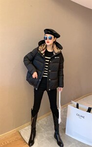 【现货】时尚宽松舒适短款面包白鸭绒羽绒服图片