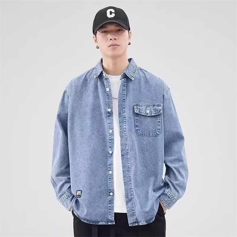 1506/Q11140/P52男款衬衫秋季宽松小众男生潮流百搭休闲外套潮图片