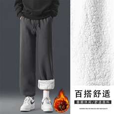束脚休闲加绒裤秋冬季新款潮流宽松阔腿运动卫裤WK130-特批-50，男装休闲裤，星座718-1