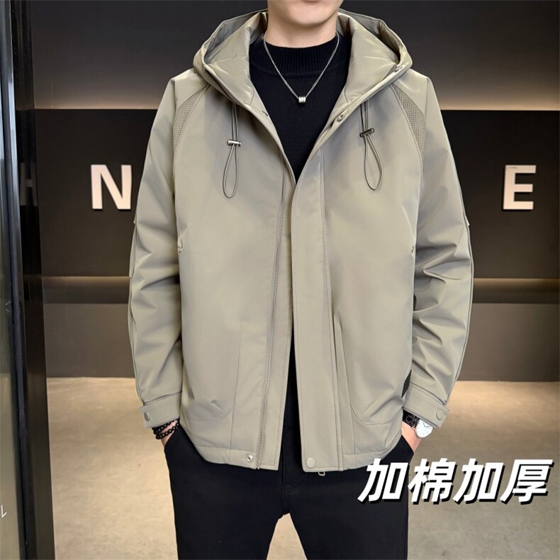 加棉加厚男士秋冬新款连帽青年简约休闲保暖夹克外套NM826-P110,男装夹克,星座310B-3